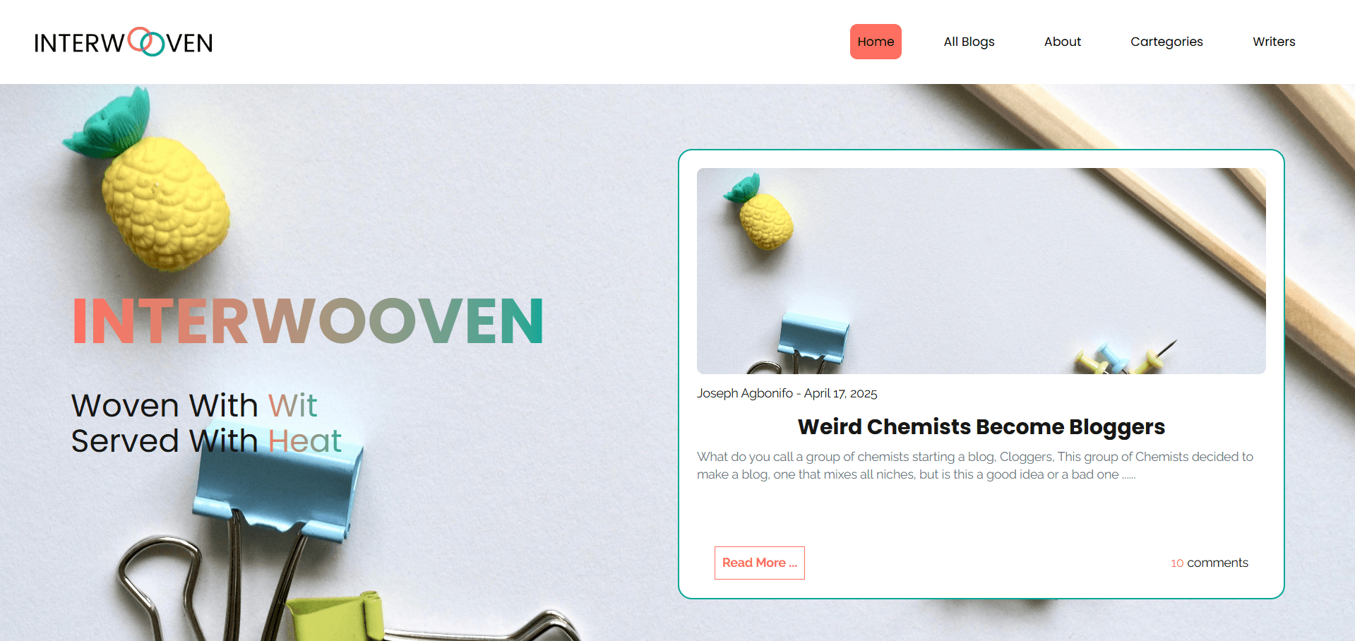 Interwooven — A Collaborative, Multi-Niche Blog preview 1