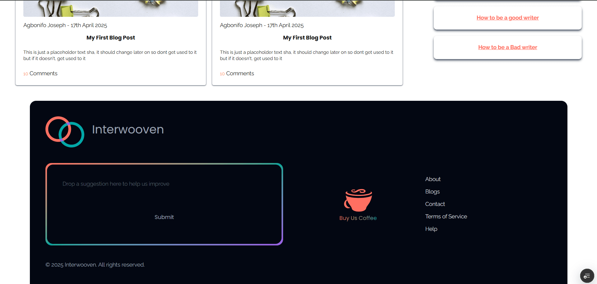 Interwooven — A Collaborative, Multi-Niche Blog preview 2